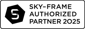 Logo mit Text: SKY-FRAME authorized Partner 2025